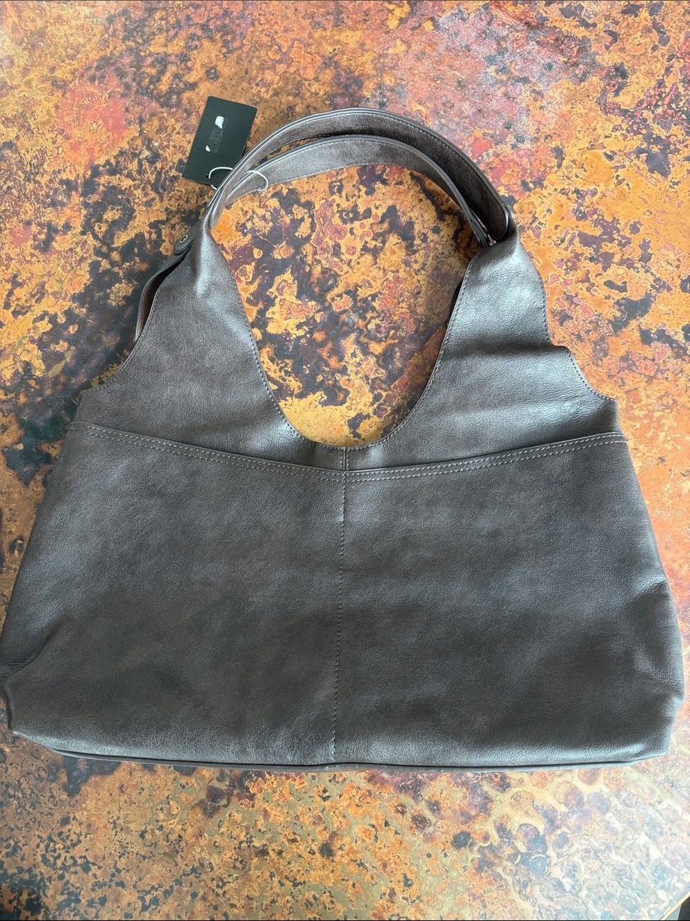 Joy Susan 2-in-1 Brown Vegan Leather Hobo Tote Bag Removable Clutch/ Crossbody - Picture 5 of 16